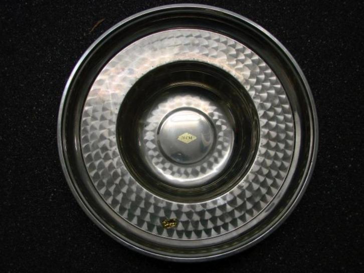 grote decoratieve RVS opmaakschaal diameter 46 cm, Huis en Inrichting, Woonaccessoires | Vazen, Zo goed als nieuw, Overige kleuren