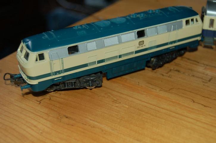 Lima treinstel diesellocomotief DB 218-210-6 + 4 rijtuigen, Hobby en Vrije tijd, Modeltreinen | H0, Gebruikt, Treinset, Gelijkstroom