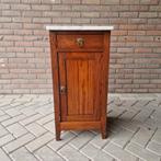 Antieke wastafel kast nachtkastje met marmer plaat vintage, Antiek en Kunst, Ophalen of Verzenden
