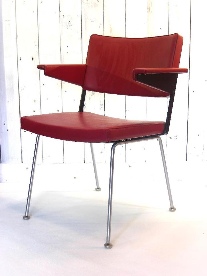 Gispen Cordemeyer model 1265, Huis en Inrichting, Stoelen, Zo goed als nieuw, Eén, Kunststof, Leer, Metaal, Overige materialen