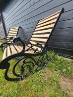 Originele gietijzeren schommelstoelen., Tuin en Terras, Ophalen of Verzenden, Zo goed als nieuw