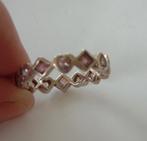 prachtige zilveren zilver ring met roze beslepen steen hart, Sieraden, Tassen en Uiterlijk, Ringen, Ophalen of Verzenden, Roze