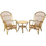 Vintage Set Rotan Stoelen Fauteuils Tafel Boho Design, Ophalen, Riet of Rotan, Gebruikt, Boho