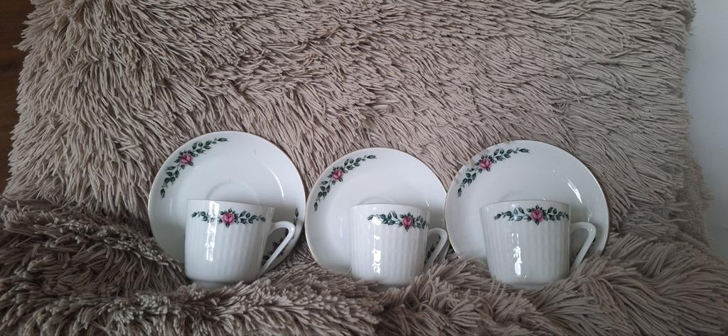 3x Kop+Schotel Scherzer Bavaria Paola - Hoogwaardig Porse, Antiek en Kunst, Antiek | Servies los, Ophalen of Verzenden