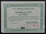 R.S. Stokvis & Zonen (Solex/Puch/Erreskoffie ) - 1913, Postzegels en Munten, Aandelen en Waardepapieren, Certificaat van aandeel