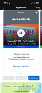 1x Lowlands 2025 ticket - 295 euro, Tickets en Kaartjes, Eén persoon, Meerdaags