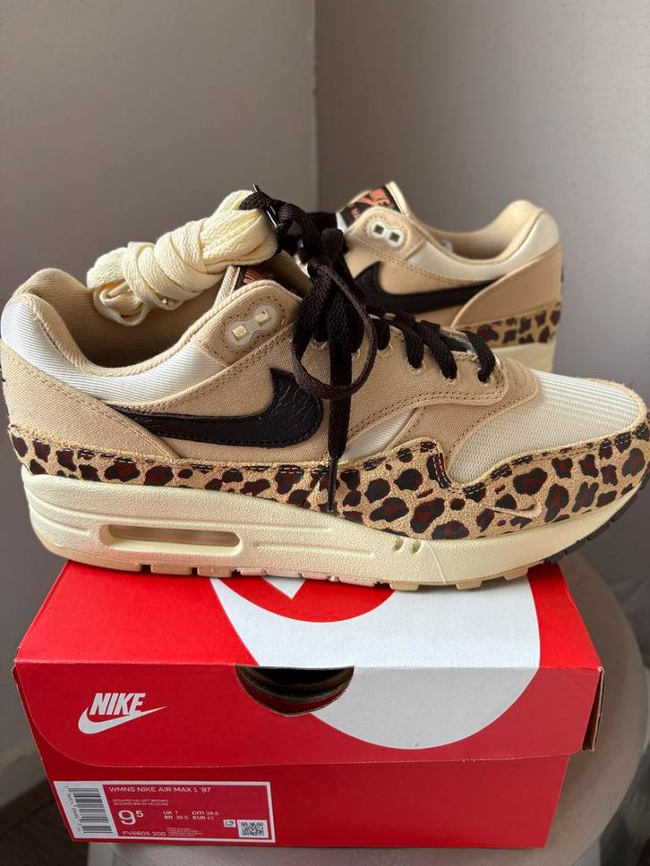 Nike Air Max 1 Sesam Leopard Maat 41 - Nieuw in doos!, Kleding | Dames, Schoenen, Nieuw, Sneakers of Gympen, Overige kleuren, Ophalen