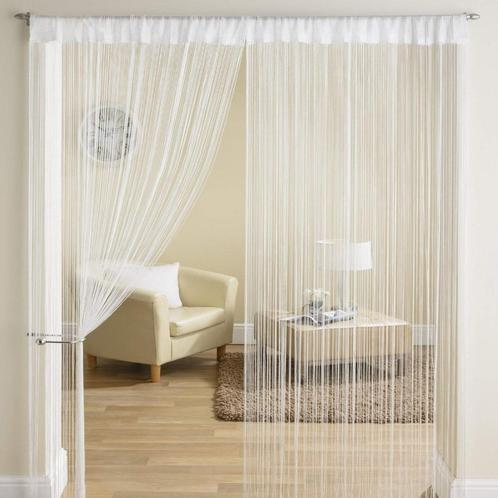 Nieuw DECORATIEF SPAGHETTI GORDIJN ZWART 2M OP 1M Zwart of W, Huis en Inrichting, Stoffering | Gordijnen en Lamellen, Nieuw, 200 cm of meer