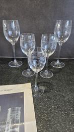 5 kristal glas, Padova gravure Venezia Cristal d'Arques. S47, Antiek en Kunst, Antiek | Glas en Kristal, Ophalen of Verzenden