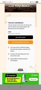 Bitcoin Amsterdam 2 tickets 100 euro 13-14 november, Tickets en Kaartjes, Twee personen