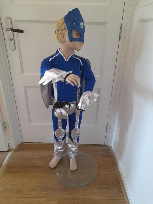 Verkleedkleren: Mega Toby met cape, riem en masker mt 3/5 jr, Kinderen en Baby's, Carnavalskleding en Verkleedspullen, Zo goed als nieuw