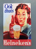 Heineken Vintage bier Bord. Metaal. Mancave, Ophalen of Verzenden, Zo goed als nieuw