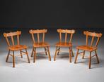Set van 4 Windsor stoelen, Huis en Inrichting, Stoelen, Ophalen, Gebruikt, Bruin, Vintage