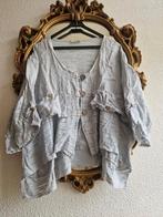 Als nieuw! Moonshine fashion grijs linnen laag knopen blouse, Blouse of Tuniek, Ophalen of Verzenden, Zo goed als nieuw, Moonshine