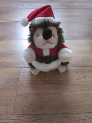 Tender Toys bruin zacht pluche egel knuffel in kerst-stijl beschikbaar voor biedingen