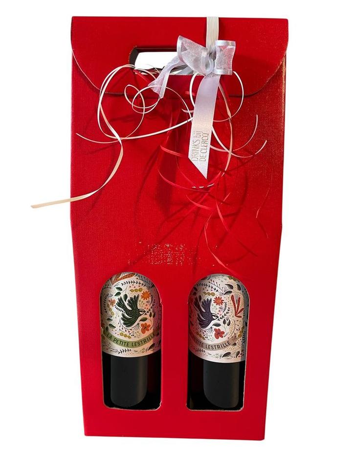 Wijn Geschenkset - 2 Flessen in Luxe Doos, Verzamelen, Wijnen, Zo goed als nieuw, Rode wijn, Frankrijk, Vol, Ophalen of Verzenden