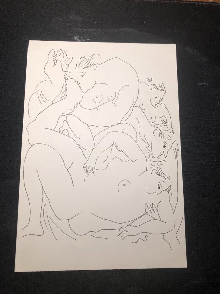 Inkt-tekening vermoedelijk PIcasso (7), Antiek en Kunst, Kunst | Schilderijen | Modern, Ophalen of Verzenden