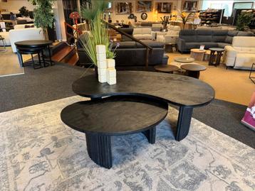 Salontafel Organisch 2-delig Zwart mangohout 30% KORTING beschikbaar voor biedingen