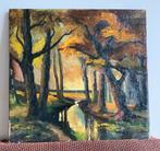 Bergense School - Boslandschap met beek, Antiek en Kunst, Kunst | Schilderijen | Klassiek, Ophalen of Verzenden