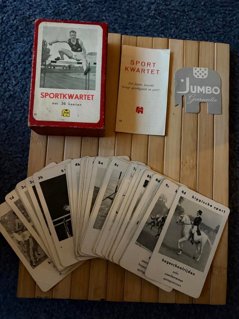 Vintage jaren 50 Jumbo Sportkwartet - Compleet!, Ophalen of Verzenden, Gebruikt