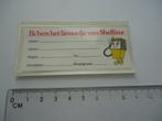 sticker oud Shellina brommer hoesje mapje bromfiets shell, Verzamelen, Verzenden, Zo goed als nieuw, Bedrijf of Vereniging