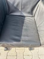 Montis Chaplin Eetkamerstoel - Zwart Leer, Wieltjes, Huis en Inrichting, Stoelen, Gebruikt, Zwart, Leer, Ophalen of Verzenden