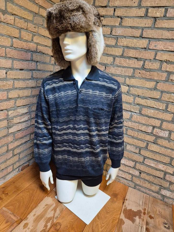 Warme Trui 50% merinowol duurzaam kwaliteit print, Kleding | Heren, Truien en Vesten, Zo goed als nieuw, Maat 52/54 (L), Overige kleuren