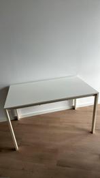 Witte tafel van 1,25m bij 0,75m te koop, Gebruikt, Ophalen