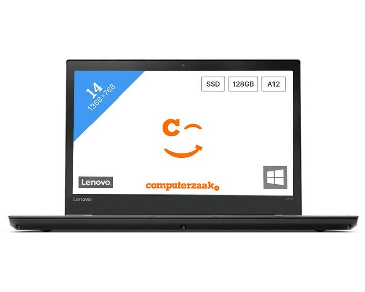 Lenovo ThinkPad A475/AMD A12 2.5GHz/8GB/128GB SSD/W10/Garant, Computers en Software, Windows Laptops, Refurbished, 14 inch, SSD