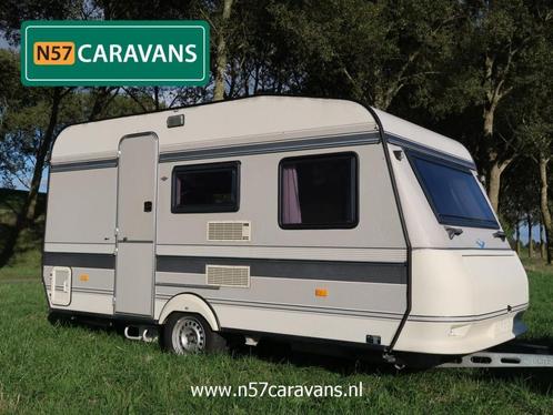 Hobby Classic 420 TM / luifel, Caravans en Kamperen, Caravans, Bedrijf, tot en met 4, 750 - 1000 kg, Treinzit, Hobby, Dwarsbed