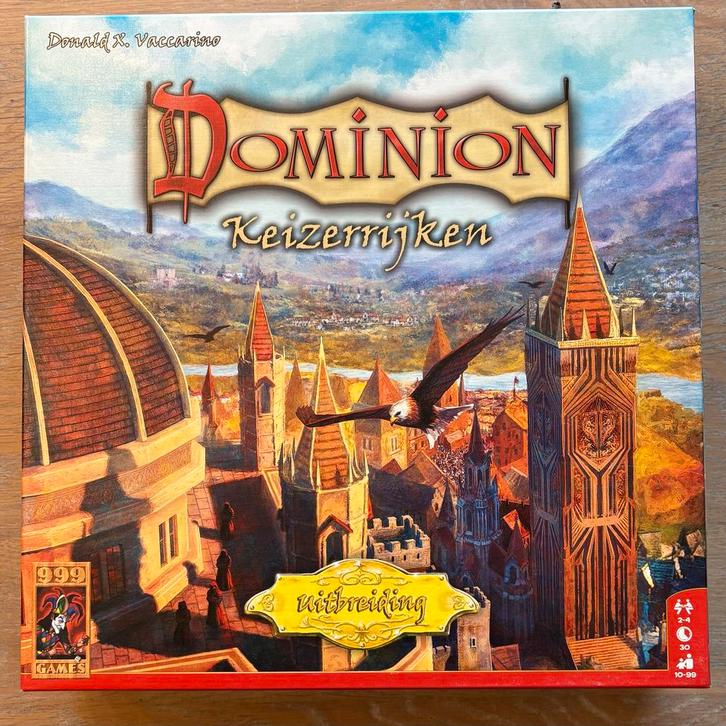 Dominion Basisspel + Uitbreiding Keizerrijken, Hobby en Vrije tijd, Gezelschapsspellen | Bordspellen, Zo goed als nieuw, Ophalen
