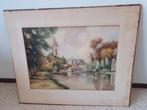 Aquarel schilderij "Loenen aan de Vecht" van L. van Loenen, Antiek en Kunst, Kunst | Schilderijen | Klassiek, Ophalen of Verzenden