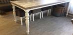 180x90 Landelijke brocante eetkamertafel tafel wit/old grey, Huis en Inrichting, Tafels | Eettafels, Nieuw, Grenenhout, Rechthoekig