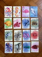 16 wandkunstkaarten - aquarel dieren kinderkamer - deel 1, Verzenden