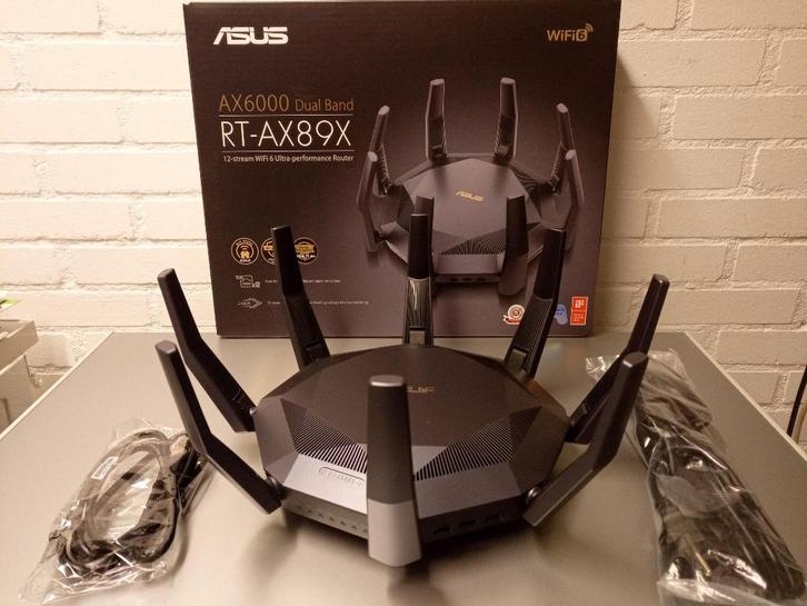 Asus RT-AX89X OpenWRT Ready Wifi 6 Gaming Router - Glasvezel, Computers en Software, Routers en Modems, Gebruikt, Router, Ophalen of Verzenden