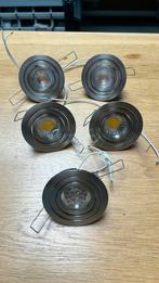 5x RVS inbouwspots, comlete set, Gebruikt, Led, Metaal of Aluminium, Ophalen of Verzenden
