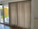 Linnen gordijnen zand/beige, enkele plooi, 253x454cm, Huis en Inrichting, Ophalen of Verzenden, Zo goed als nieuw, Beige, 200 cm of meer