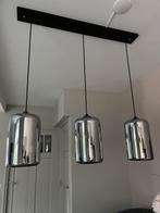 Hanglamp met 3 Smoked Glazen Lampenkappen, Huis en Inrichting, Ophalen, Zo goed als nieuw, Glas, Minder dan 50 cm