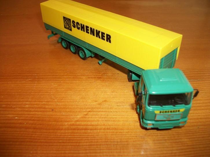 Herpa M.A.N. Schenker., Hobby en Vrije tijd, Modelauto's | 1:87, Zo goed als nieuw, Bus of Vrachtwagen, Herpa, Ophalen of Verzenden
