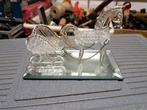 Kristallen Beeldje Paard met Koets, Ophalen of Verzenden