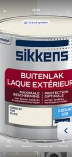 Sikkens 2 en halve liter buitenlak hoogglans 9010, Doe-het-zelf en Verbouw, Ophalen of Verzenden, Nieuw, Wit, Lak