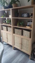 Bohemian/Japandi boekenkasten (2x), Ophalen, Met deur(en), 50 tot 100 cm, Zo goed als nieuw