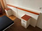 Bed achterwand + 2 nachtkastjes. Kleur: wit/kersen, Huis en Inrichting, Ophalen, Zo goed als nieuw, Hout, 70 cm of meer