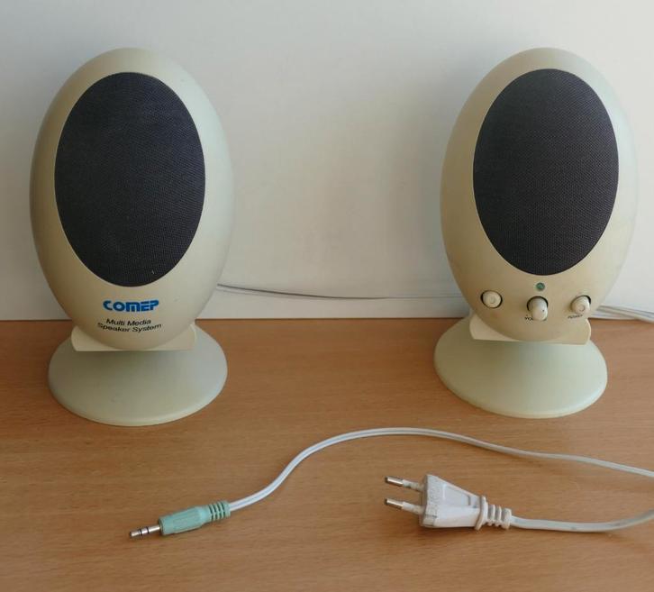 COMEP Computer Speakers (Wit) 3D + Bas Versterking, Computers en Software, Pc speakers, Gebruikt, Ophalen of Verzenden