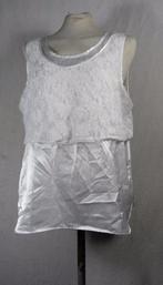 Wit glanzend shirt.Kant.Mt L, ., Wit, Maat 42/44 (L), Ophalen of Verzenden