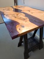 Nieuw Uniek tafelblad,  Epoxy Tafelblad, Riviertafel,, Huis en Inrichting, Eikenhout, 100 tot 150 cm, Nieuw, Modern