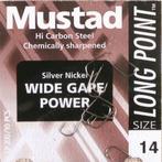 Mustad Long Point Wide Gape Power & Wide Gape Power Barbless, Watersport en Boten, Hengelsport | Algemeen, Verzenden, Nieuw, Haak