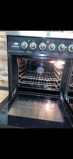Luxe Boretti 6 pits Fornuis antraciet/chrome 2 ovens 90 cm, 60 cm of meer, Ophalen of Verzenden, Zo goed als nieuw, Energieklasse A of zuiniger
