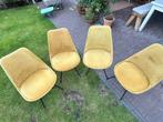 Velvet goud/geel kuipstoel 5 stuks, Ophalen, Metaal, Gebruikt, Overige kleuren