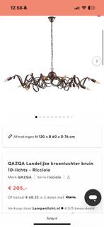 Qazqa Landelijke Kroonluchter - 8 Lamps, Huis en Inrichting, Ophalen of Verzenden, Gebruikt, Metaal